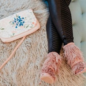 Steve Madden Blush Feather Fringe Heels